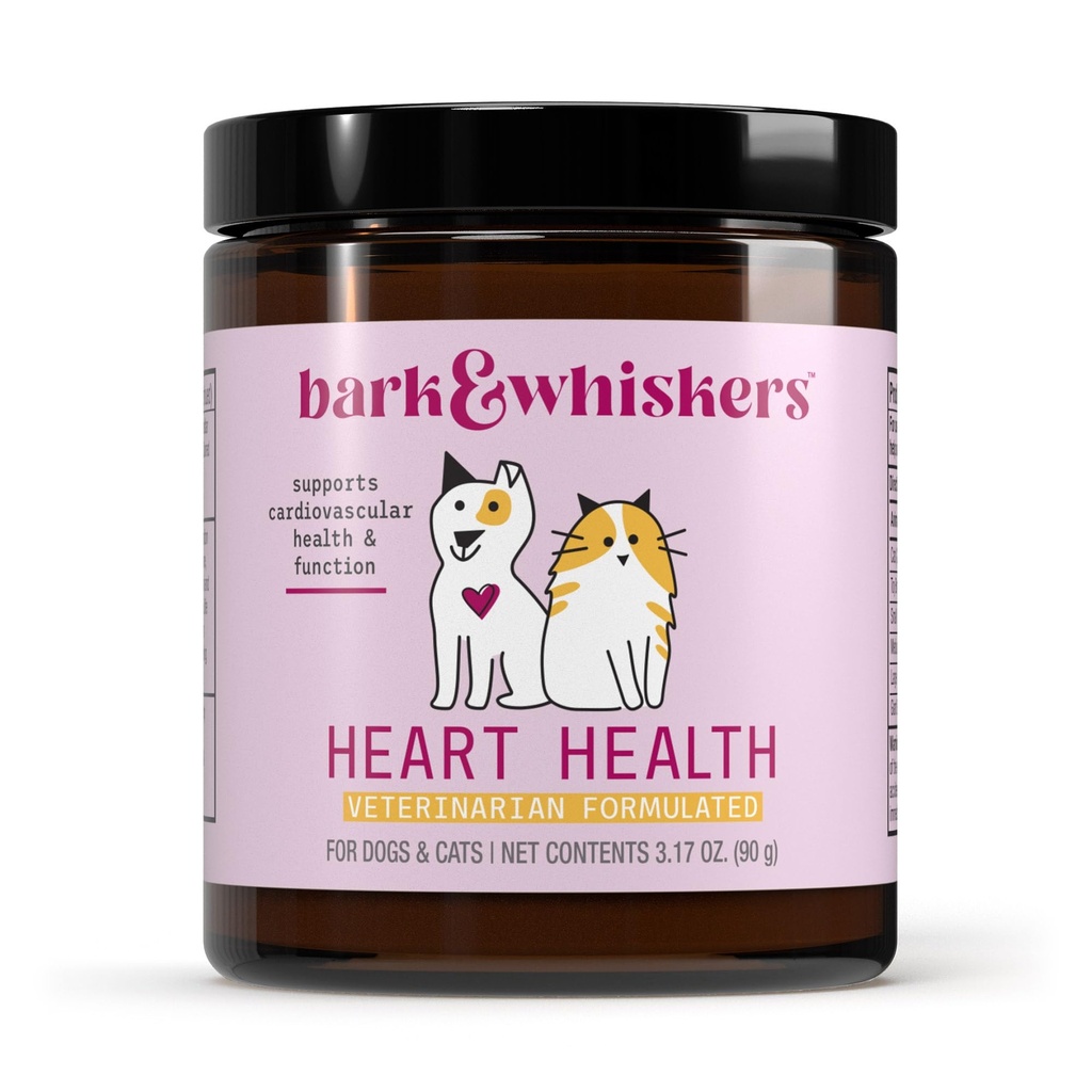 Bark & Whiskers Heart Health for Dogs & Cats, 3.17 oz. (90g), 90 Scoops, Cheddar Cheese Flavor, תומך Cardiovascular Health and Function, Veterinarian Formulated, non-GMO, ד"ר מריקולה