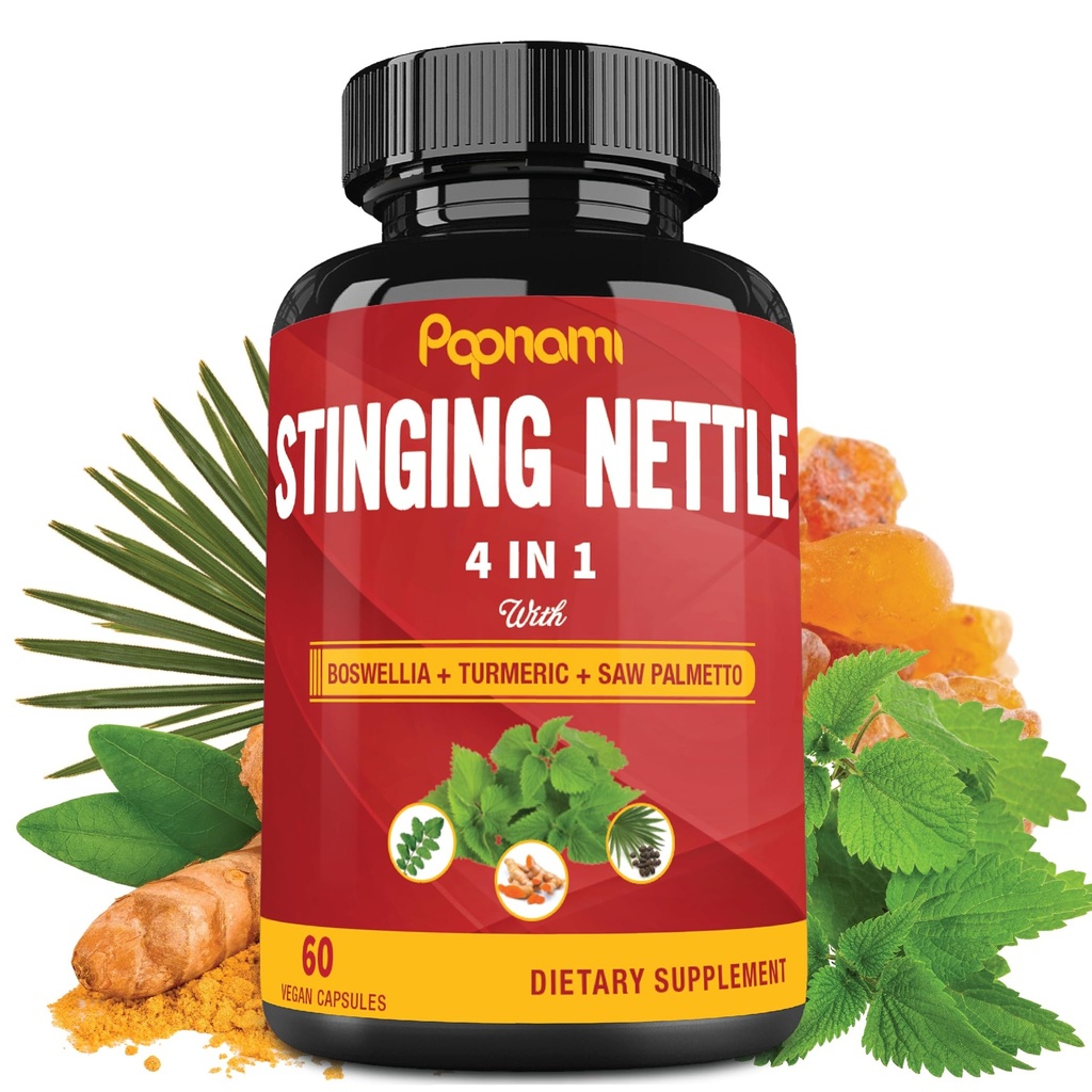 סטינג Nettle לחלץ קפסולות עם Boswellia, Turmeric & Saw Palmetto - 2 חודשים אספקה משותפת, גוף ניהול, עור, שיער ואינטימיות
