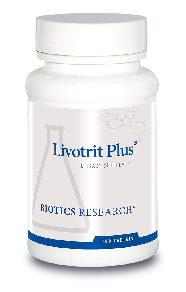 Biotics Research Livotrit Plus Liver Cleanse ו- Detox תומכים בתוסף Natural Non GMO Herbal Band with Milk Thistle 180 טבליות