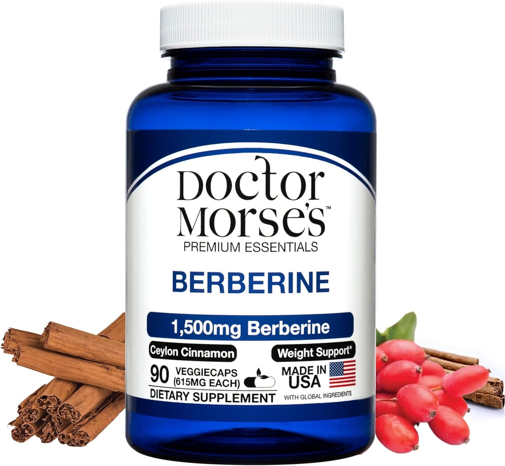 תוספתו של דוקטור מורזה 1500 מ"ג, Berberine HCI עם Ceylon Cinnamon, תוספת כוח פורמולה, מיוצר בארה"ב ב- FDA-registered, NSF-Certified Facility, 90 קפסולות