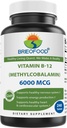 Breofood ויטמין B-12 (Methycoballamin) 6000 mcg-240 טבליות. Non-GMO ו- Gluten Free