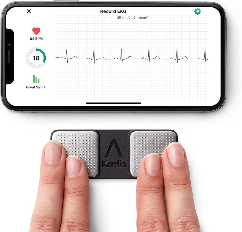 KardiaMobile 1-Lead Personal EKG Monitor - שיא בבית - Detects AFib & Irregular Arrhythmias - תוצאות קלות ב 30 שניות - עובד w / רוב הסמארטפונים