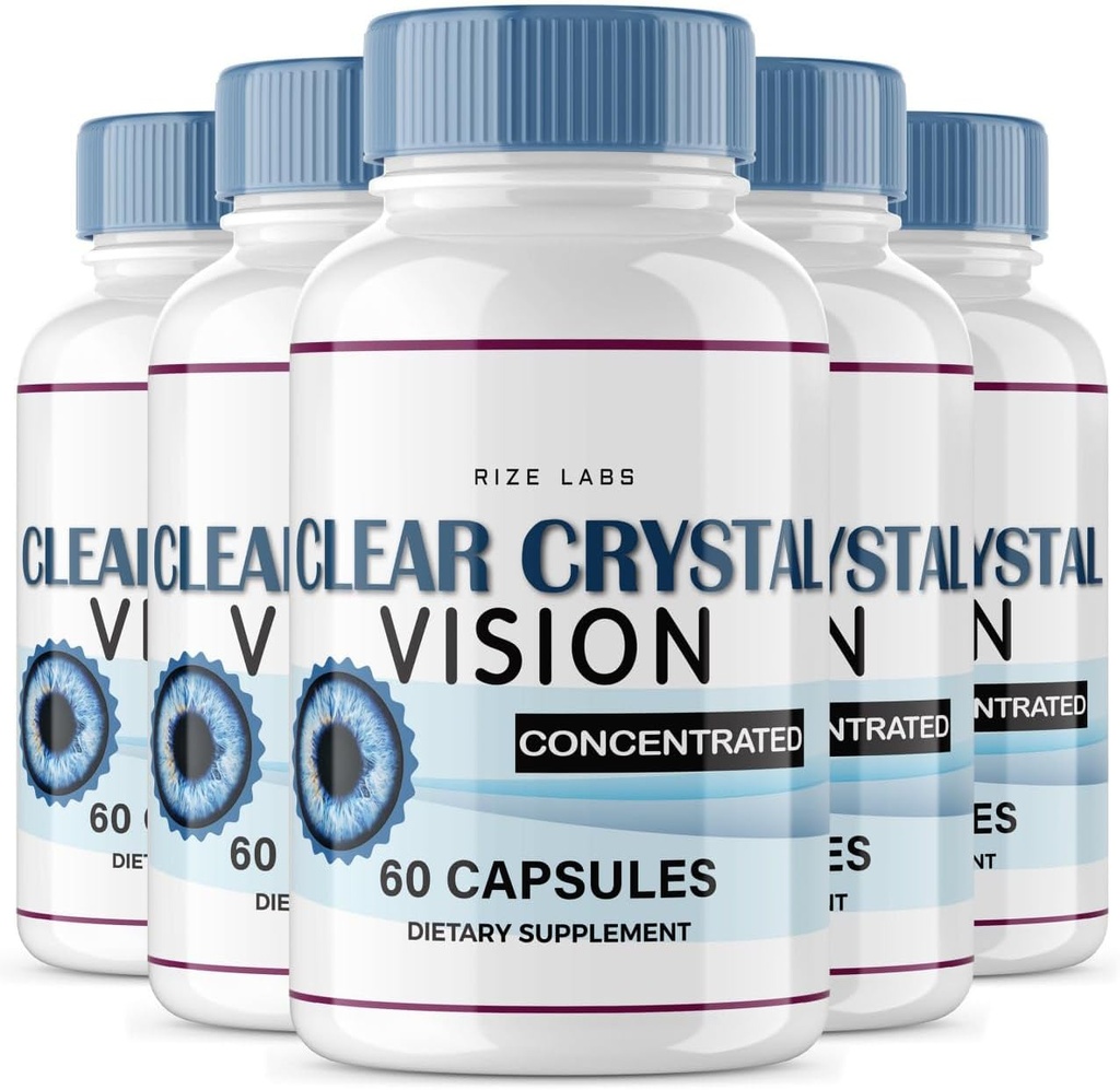 המעבדות (5 Pack) Clear Crystal Vision תוסף, Clear Crystal Vision for Blurry Eyes, ClearCrystal Vision כדי לתמוך בתפקודי עיניים בריאים, Clear Crystal Vision Formula Reviews (300 קפסולות)