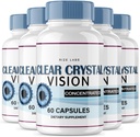 המעבדות (5 Pack) Clear Crystal Vision תוסף, Clear Crystal Vision for Blurry Eyes, ClearCrystal Vision כדי לתמוך בתפקודי עיניים בריאים, Clear Crystal Vision Formula Reviews (300 קפסולות)