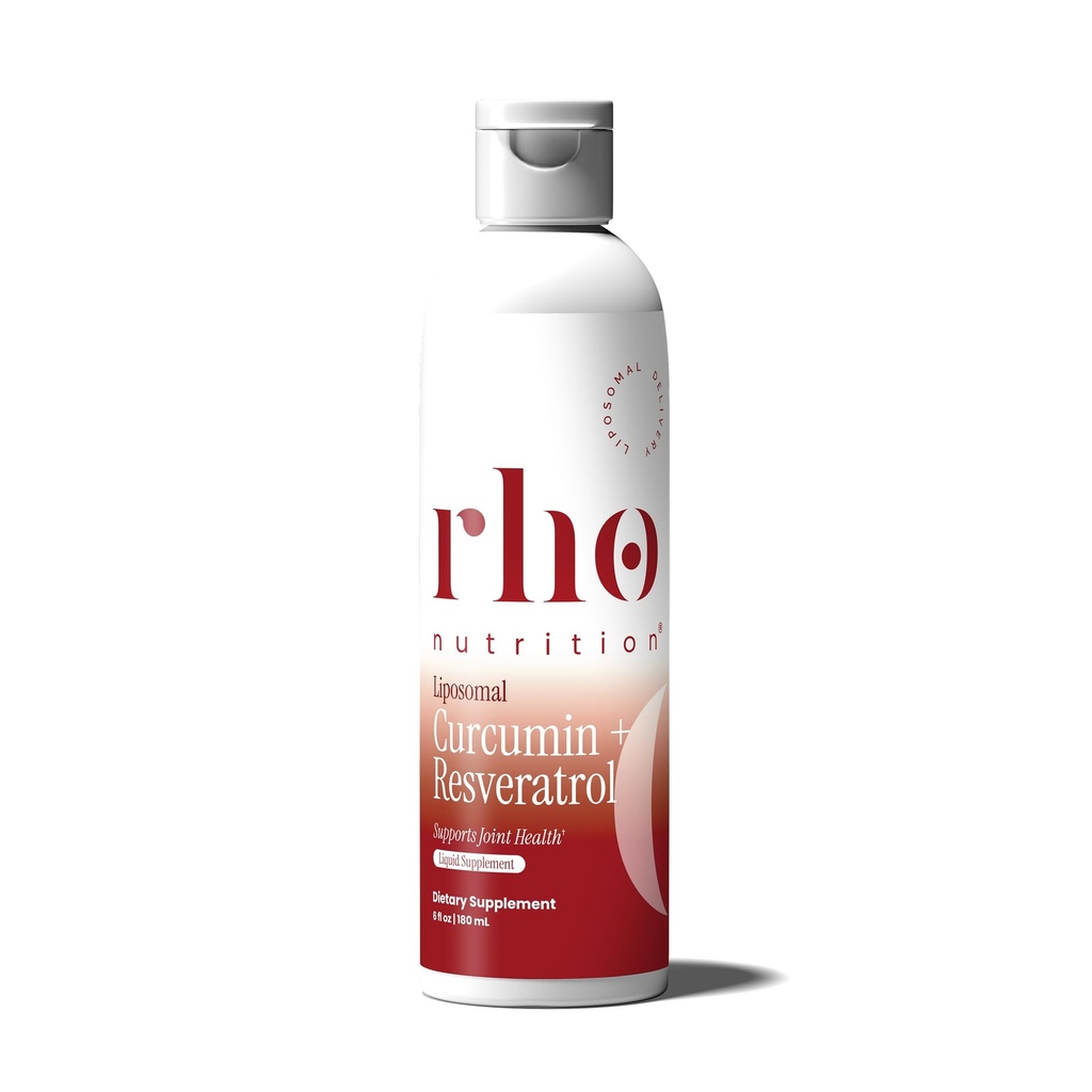 Rho Nutrition Liposomal Curcumin + Resveratrol (1 Pack) - Ultra High Absorption נוזל תוספת Curcumin - מקדם נוחות משותפת, ניידות, בריאות סלולרית וסך הכל טוב