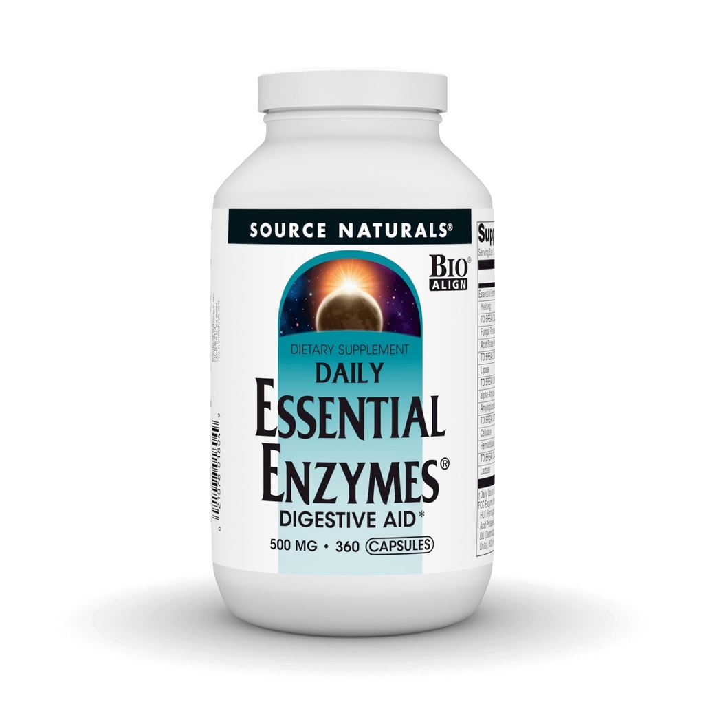 מקור טבעי Enzymes 500 מ"ג, Bio-Aligned Multiple Enzyme תוסף Herbal Defense for Digestion, Gas, Constipation & Bloating Relief - סיוע תזונתי * 360 קפסולות, 360 משרתים