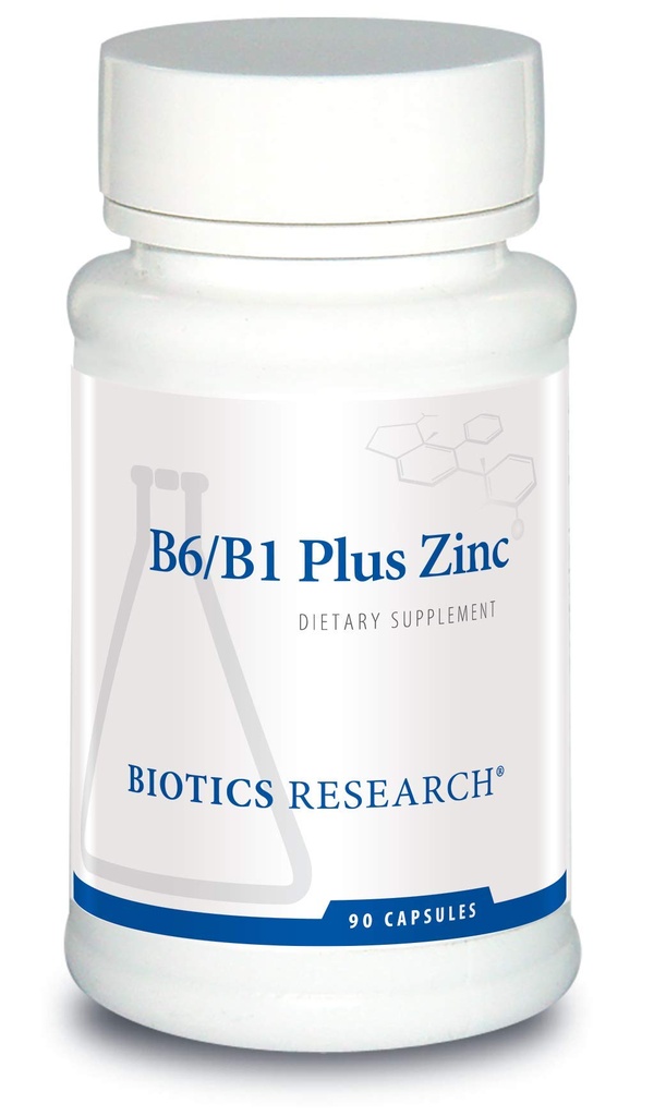 Biotics Research B6 B1 Plus Zinc Supplies Active Forms של ויטמין B, 5 מ"ג של צורה ביו-זמינות גבוהה של אבץ, איידס בפעילות של מעל 300 אנזימים תלויי אבץ שונים 90 קפסולות