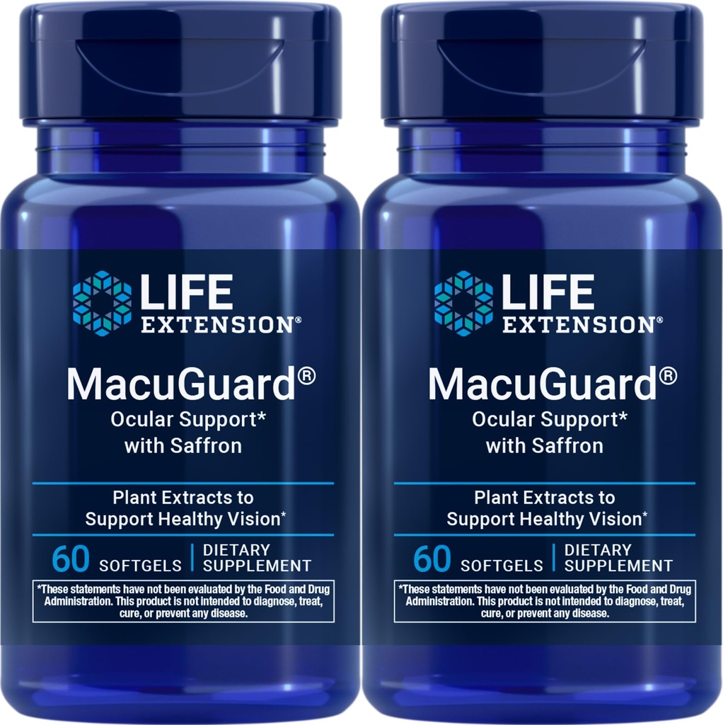 הרחבת החיים MacuGuard Ocular Support with Saffron, 60 רכות (Pack of 2)