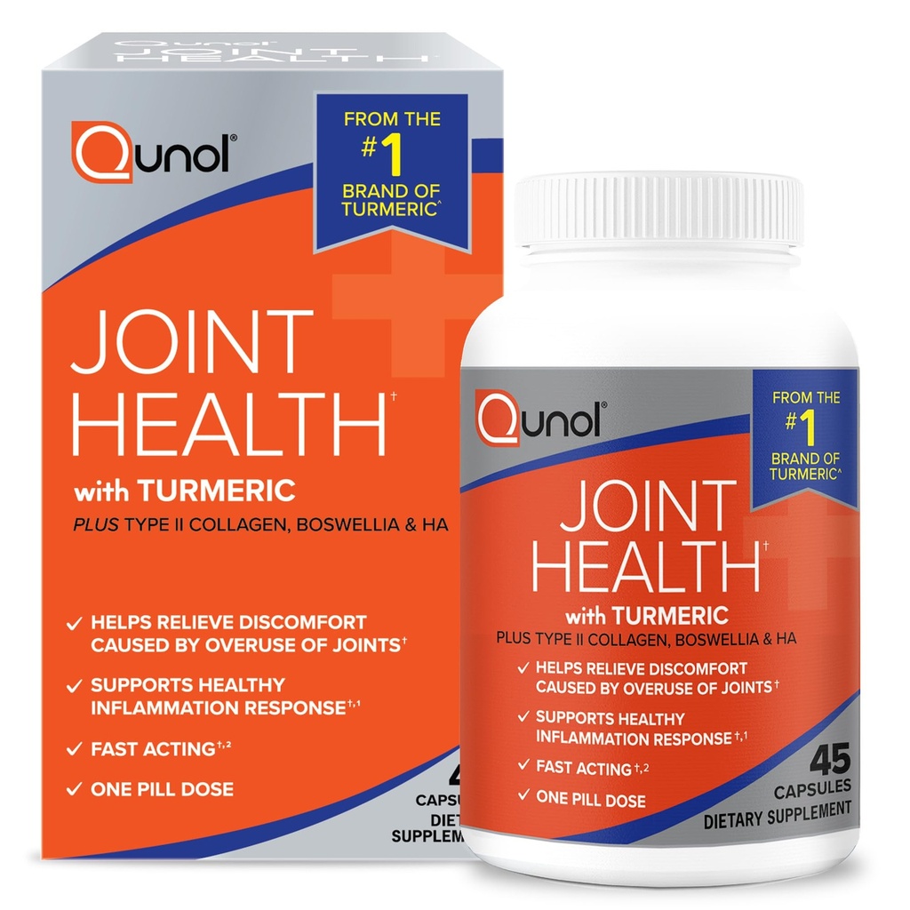 Qunol 5-in-1 תוסף תמיכה משותף, Fast Acting, One Pill Dose, תומך בתגובה למניעת הריון בריא ודיסקפורט הנגרמת על ידי Overuse of Joints, Alternative to Glucosamine Chondroitin MSM, הרוזן 45