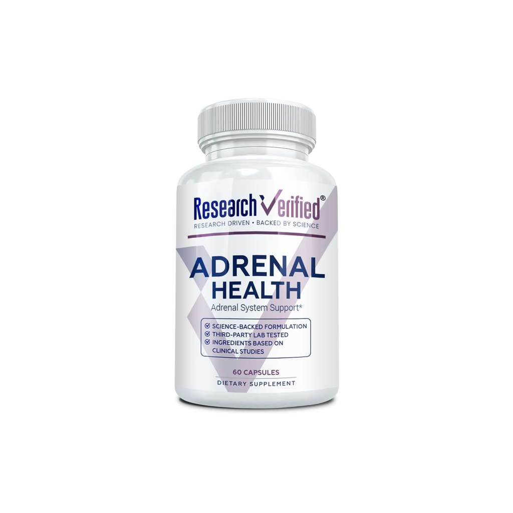 Research Verified Adrenal Support - 60 Capsules - Support Adrenal Gland Function, Boost Energy, Balance Cortisol - Mushrooms, B-Vitamins, Bioflavonoids, BioPerine