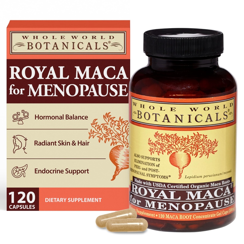 World BOTANICALS Royal Maca for Menopause, 120 CT