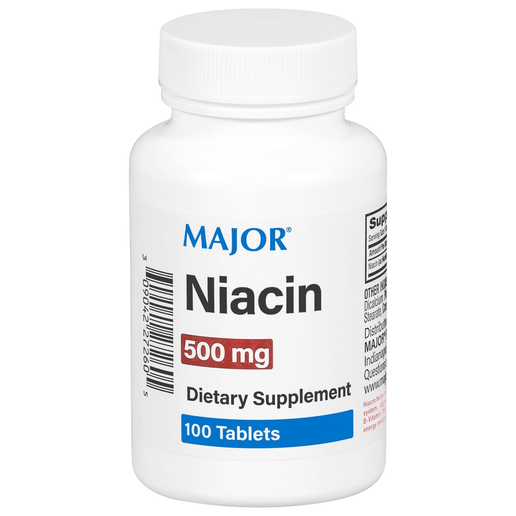 Major Niacin 500 מ"ג - תוספת תזונתית - 100 טבליות