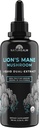 Naturealm Lion's Mane Mushroom Liquid Tincture תוסף - Focus, Memory & Brain Health, Vegan, Non-GMO - אורגני פריינג גופים, 2 חודשים אספקת