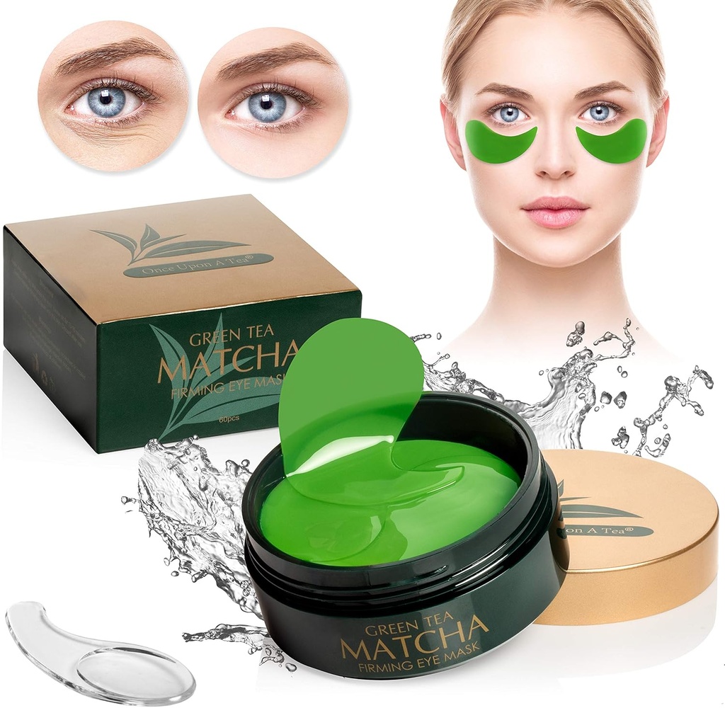 Green Tea Matcha Firming Eye Mask, 30 Pairs Collagen Patches for Fine Lines, Wrinkles, תחת עין בייגs & Puffy עיניים טיפול, Face Gel Pads כי להפחית את הסימנים של הזדקנות