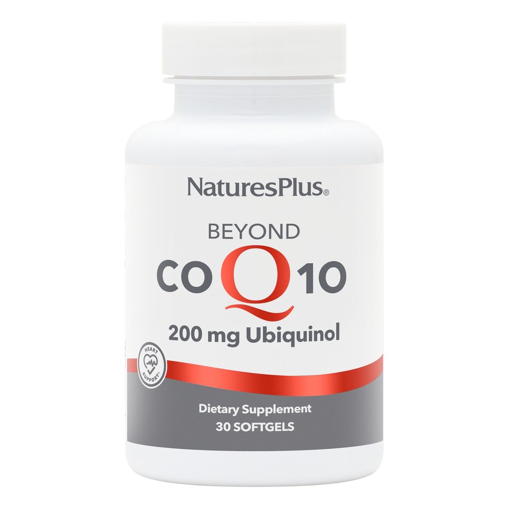 Natures Plus Beyond CoQ10-200 מ"ג Ubiquinol - 30 Easy to Swallow Softgels - High Potency, High Absorption תוסף, מקדם בריאות הלב, Antioxidant - 30 משרתים