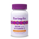 Barimelts ברזל עם ויטמין C, 90 טבליות מהיר (-Month Supply), תוספת ברזל ללא סוכר עבור נשים, כתום טבעי