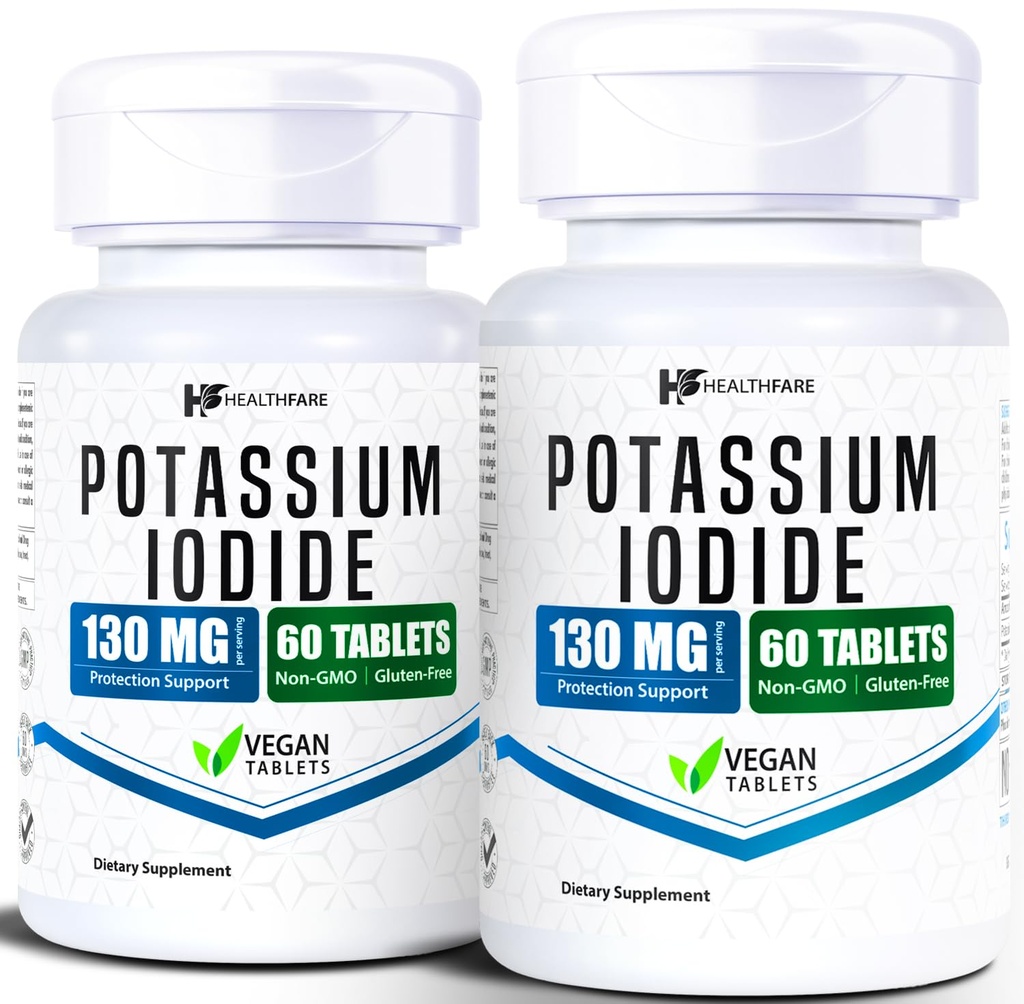HealthFare Potassium Iodide Tablet | 130 מ"ג | 120 טבליות מהיר-Disshoot (2 Pack)