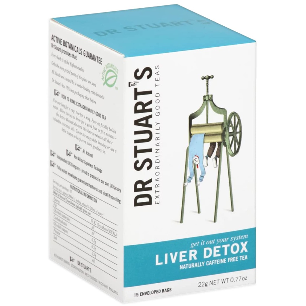 ד"ר סטיוארט Liver Detox Tea Bags | 22g (15 Teabags) | Herbal Infusion for Detoxification Support