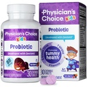 Physician's CHOICE Probiotics לילדים - 7 Diverse Strains, אורגני Prebiotics, ויטמינים ומינרלים - קלינית למד L. Rhamnosus GG - Immune & Digestive Support - No Sugar או Dyes מלאכותי