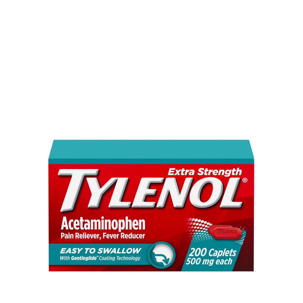 Tylenol תוספת כוח קל עבור Swallow Acetaminophen, כאב Reliever & Fever להפחית קפסולות coated עבור מבוגרים עם Gentleglide טכנולוגיה, 500 מ"ג תוספת כוח Acetaminophen, 200 ct