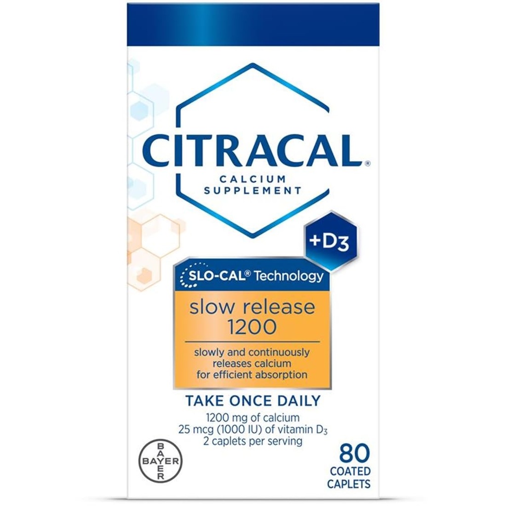 Citracal Calcium Plus D Slow Release 1200, 80 כרטיסיות