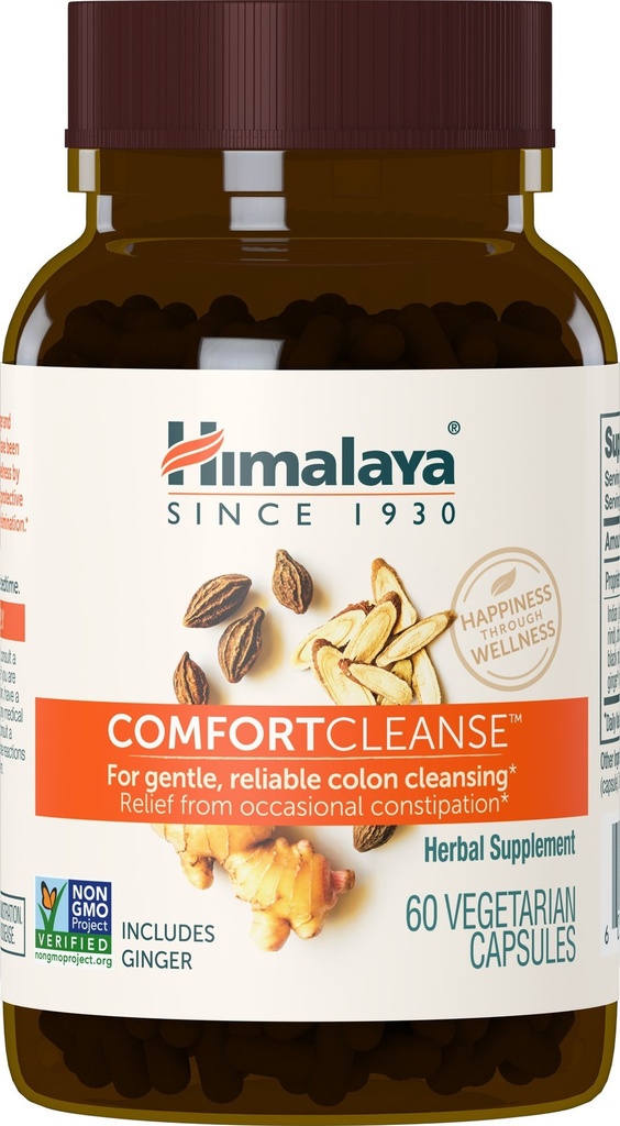 ההימלאיה ComfortCleanse עבור Detox ו Gentle Colonyse & Occasional Constipation, Vegetarian, 500 מ"ג, 60 קפסולות, 1 חודש אספקה