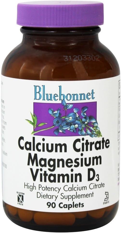 Calcium Citrate Magnesium Plus ויטמין D 90 Caps - Bluebonnet
