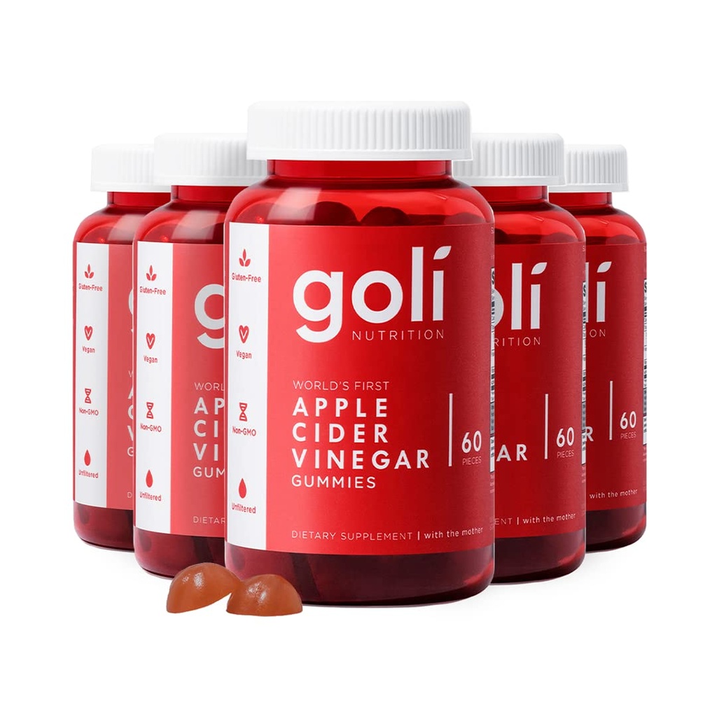 Goli Apple Cider Vinegarmy ויטמינים - 300 Count - ויטמין B12, Gelatin-Free, Gluten-Free, Vegan & Non-GMO