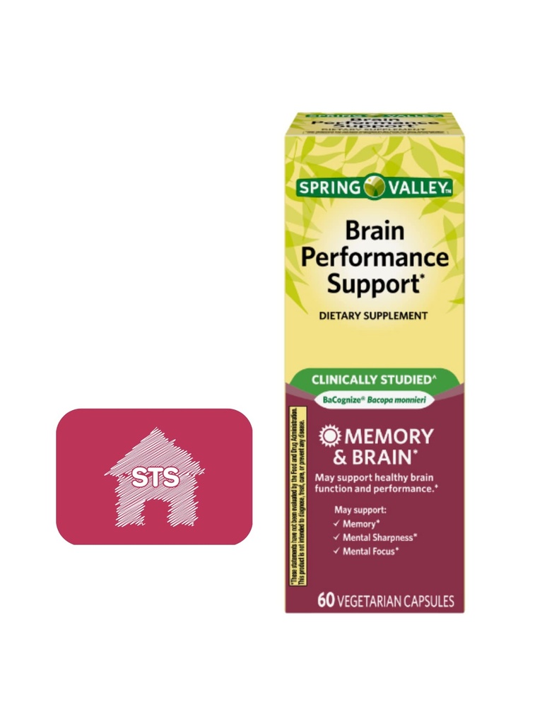 בסביבה הקרובה של Spring Valley Brain Performance Support, 60 Count + STS Sticker.