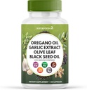 Superfood MD Oregano שמן Garlic לחלץ אוליב שחור עין שמן Astragalus - עבור נשים וגברים- 60 הרוזן