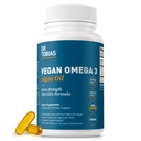 Dr. Tobias Vegan אומגה 3, 1400mg Algae שמן, 420 מ"ג DHA, ו- 210 מ"ג EPA לשרת, non-GMO, Gluten-Free, Carrageenan-Free, 60 קפסולות, 30 משרתות.