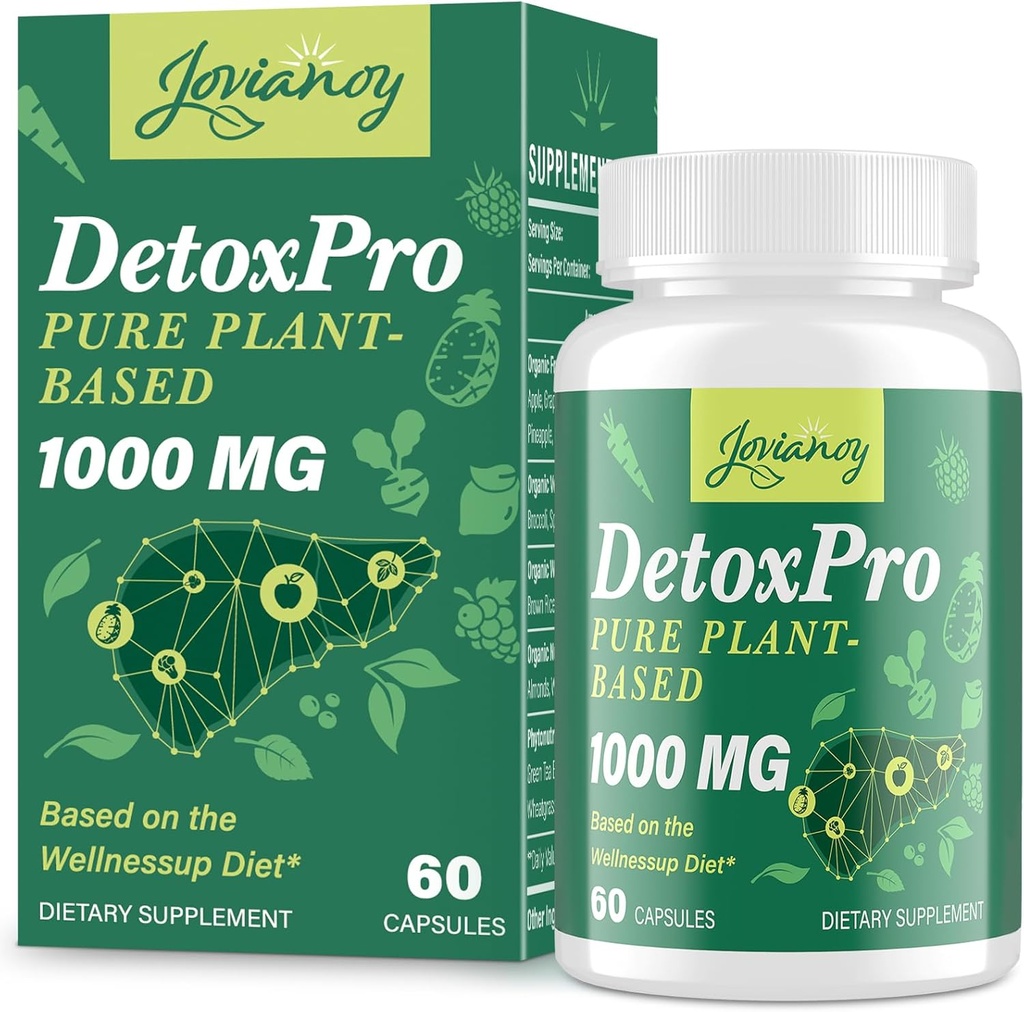 1000 MG Gentle Detox ניקוי, High-Potent, Gut Cleanse & Detox קפסולות לנשים וגברים, Detoxification טבעי, קולון, Liver, Antioxidant & Digestive תמיכה, 60 קפסולות