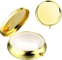 Sibba Portable Medicine Pill Case, Travel Multi-Functional Moisture Proof Box for Purse & Pocket, Metal Medicine PillPSKer Box for ויטמינים, שמן דגים ותוספים (Gold)