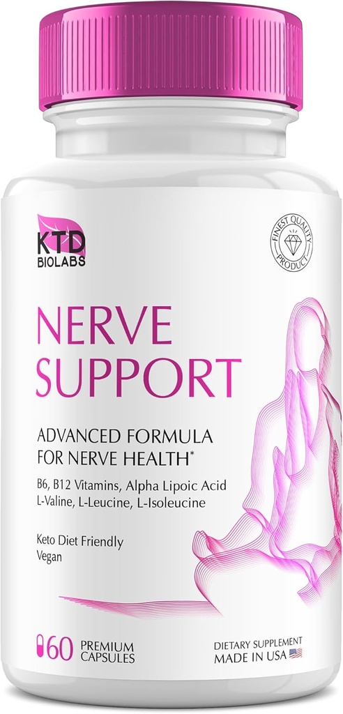 Nerve מושיע עבור נוירופתיה 828 מ"ג, תוסף תמיכה עצבי מתקדם, חידוש עבור רגליים בריאות, הטוב ביותר Regen עם Alpha Lipoic Acid, ויטמין D, B6, B12-60 קפסולות