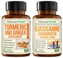 תוסף Turmeric וג'ינג'ר Root Joint Support תוסף & Glucosamine Chondroitin MSM ו- Turmeric תוסף