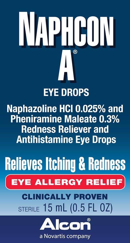 Alcon Naphcon Eye טיפות, Allergy הקלה 15 מ"ל