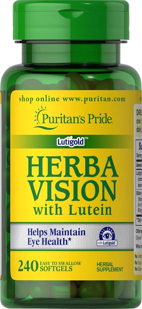 גאווה של Puritan עם Lutein, Zeaxanthin, Bilberry Softgels, 240 הרוזן
