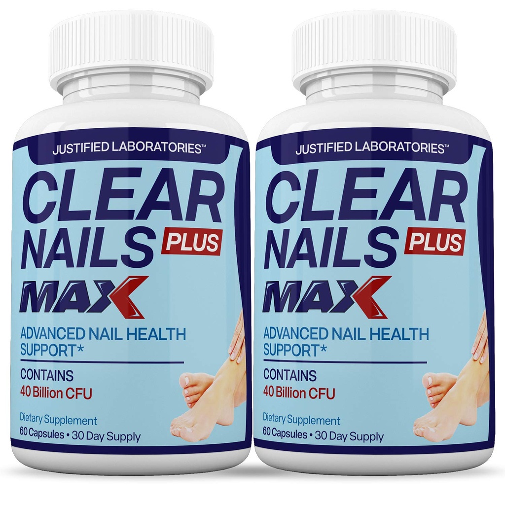 מעבדות צודקות (2 Pack) Clear Nails Plus Max Pills 40 מיליארד CFU Probiotic 60 קפסולות