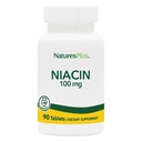 Natures Plus Niacin - 100 מ"ג, 90 טבליות צמחוניות - ויטמין עתיר גבוה B3 תוסף - Gluten-Free - 90 משרתים