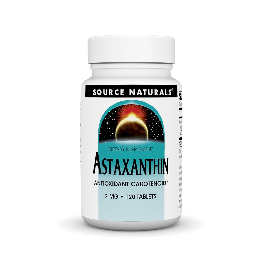מקור טבעי Astaxanthin, Antioxidant Carotenoid*, 2mg - 120 טבליות
