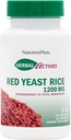 NaturesPlus Herbal Actives Red Yeast Rice 1200 מ"ג - 60 קפסולות - Non-GMO, טבעוני, Gluten Free - 30 משרתים