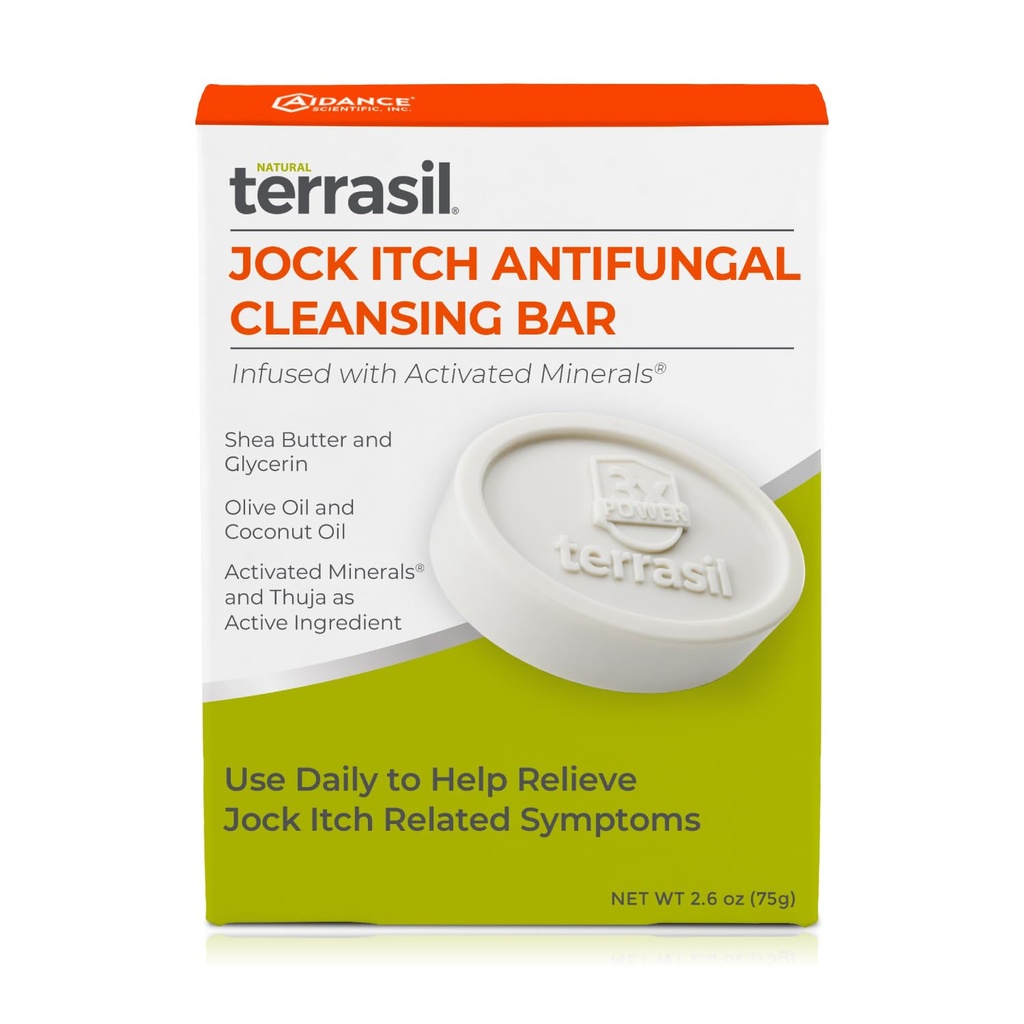 טרייר Antifungal Jock Itch Soap לגברים, הקלה מהירה וטיפול מ Burning, Itchy Skin, All-Natural Moisturizing Ingredients, Dermatologist נבדק, 75g Bar