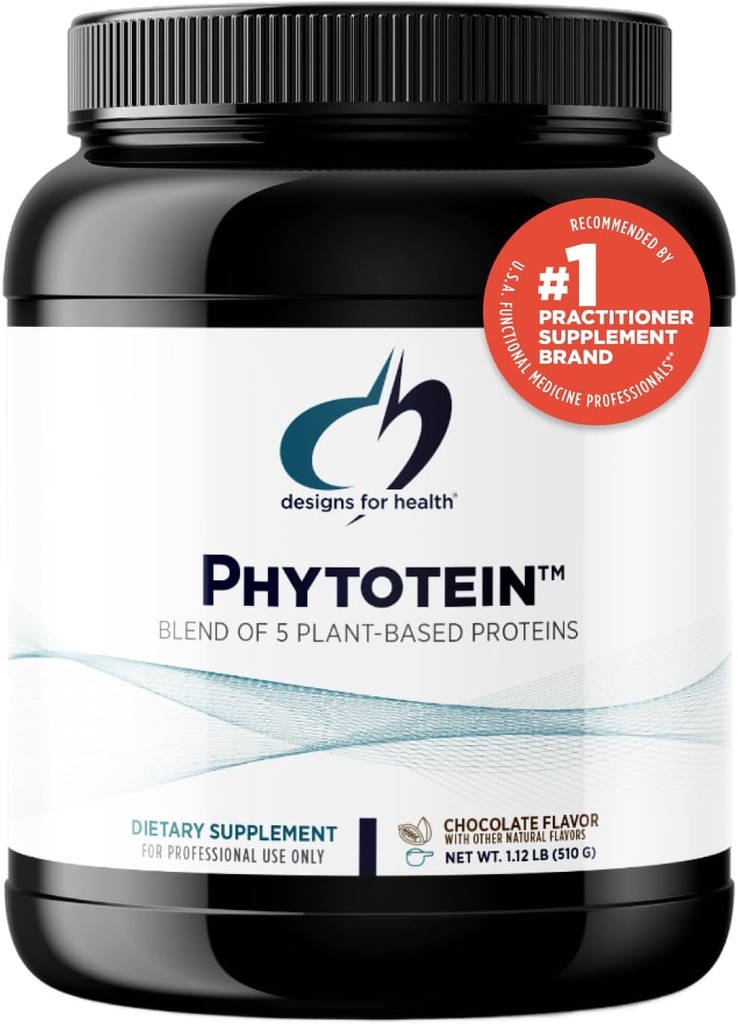 Designs for Health Phytotein Vegan Protein Powder - 20g Organic Rice, Sacha Inchi, Pumpkin Seed, Sunflower Seed & Pea Protein Powder Blend - Creamy Texture, Chocolate Plant Protein (510g)