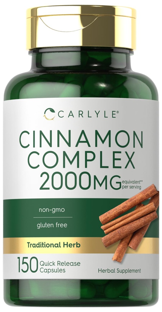 Carlyle Ceylon Cinnamon Complex with Gymnema and Mulberry | 150 קפסולות | Non-GMO, Gluten Free Supplement