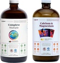 LIQUIDHEALTH השלם Multivitamin & Calcium ו- Magnesium נוזל ויטמין Bundle למבוגרים - Whole Body Health, Immune System, Bone & Joint Support - Whole Foods, Vegan, non-GMO, USA Made Made Made