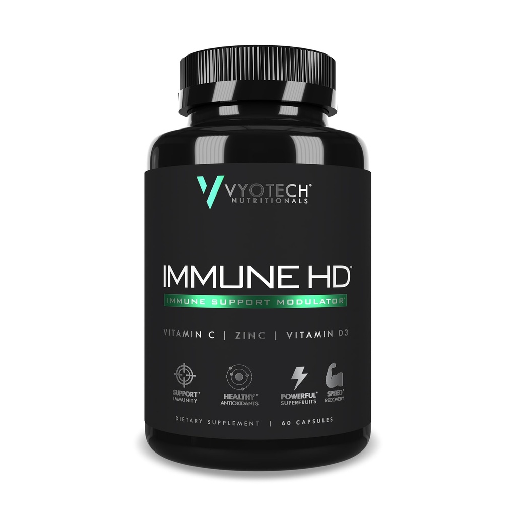 Vyotech Nutritionals Immune HD תמיכה תוסף | Elderberry, Echinacea, ויטמין C, D3, Zinc, Turmeric & Superfruit Antioxidants
