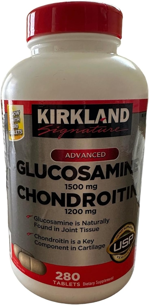 קירקלנד חותם Glucosamine HCI 1500 מ"ג Chondroitin Sulfate 1200 מ"ג טבליות / חדש מוגברת הרוזן