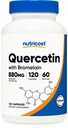 חומרים מזינים Quercetin עם Bromelain, 880 מ"ג Quercetin + 165 מ"ג Bromelain Per משרת, 120 קפסולות, 60 משרתים (2 Caps Per משרת) - Vegetarian, non-GMO & Gluten חינם חינם חינם