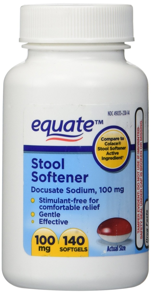 Equate - Stoolener 100 מ"ג, 140 קפסולות (Compare to Colace)(1)