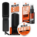 וויליס Wild Beard Care Kit: Heated Beard Straightener for Men, Beard Butter ו- Beard Growth Serum - Ultimate Grooming Tool Set, Beard Balm, Hydrating Serum, Hot Comb Beard Brush for Daily Use